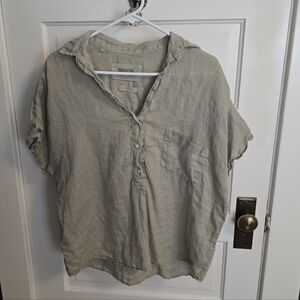 Grayson Frank & Eileen Artist Linen Popover Shirt Sage Green M